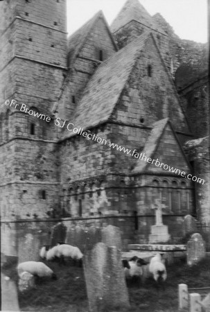 CORMAC'S CHAPEL FROM E.SHOWING MODERN STONE WORK ENTERING THE APSE RECESS